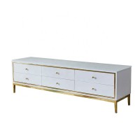 European white simple style TV stand storage cabinet for living room furniture