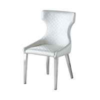 European modern  style white pu leather material stainless steel leg home furniture  dining room banquet chair