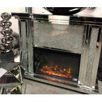 Luxury Mirrored venetian crushed diamond crystal MDF led fireplace