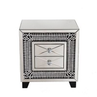 Hot sale bedroom furniture mirrored decor bedside table with drawers