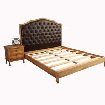 solid wood curved fancy king size modern leather double bed designs