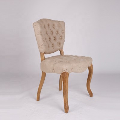 new design button back french fabric upholtered dining chair