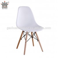 china factory modern design plastic chair with wooden legs